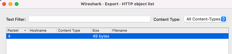 Wireshark Export