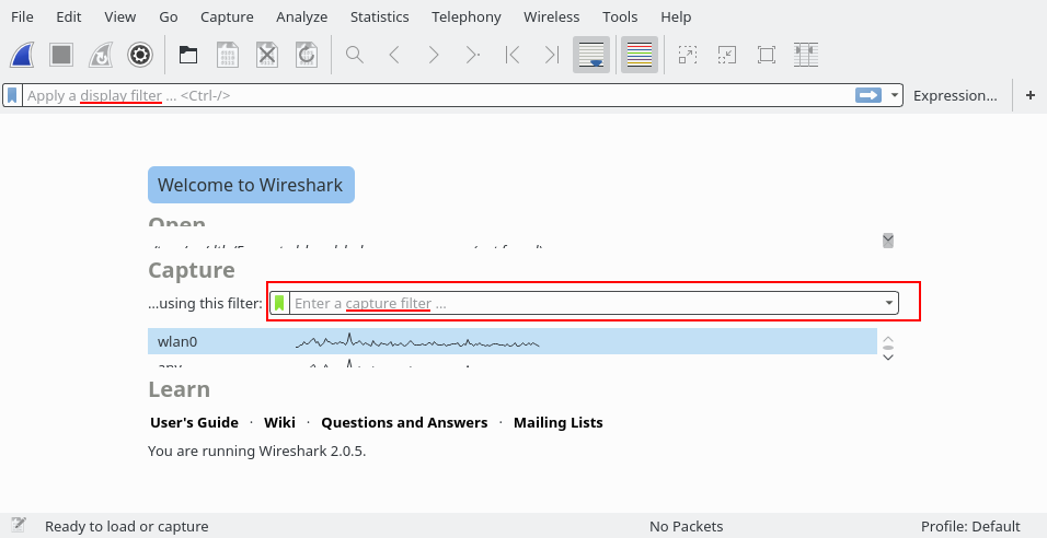 Wireshark Main Window