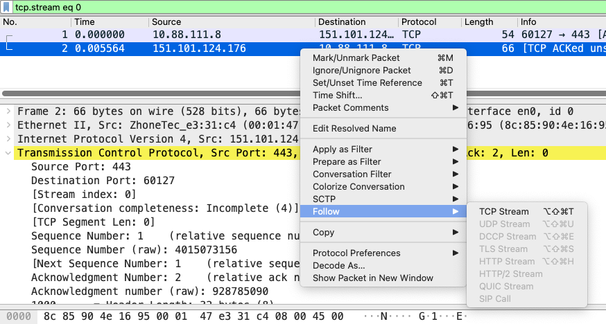 Wireshark Stream